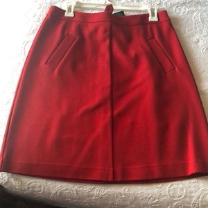 Red midi skirt